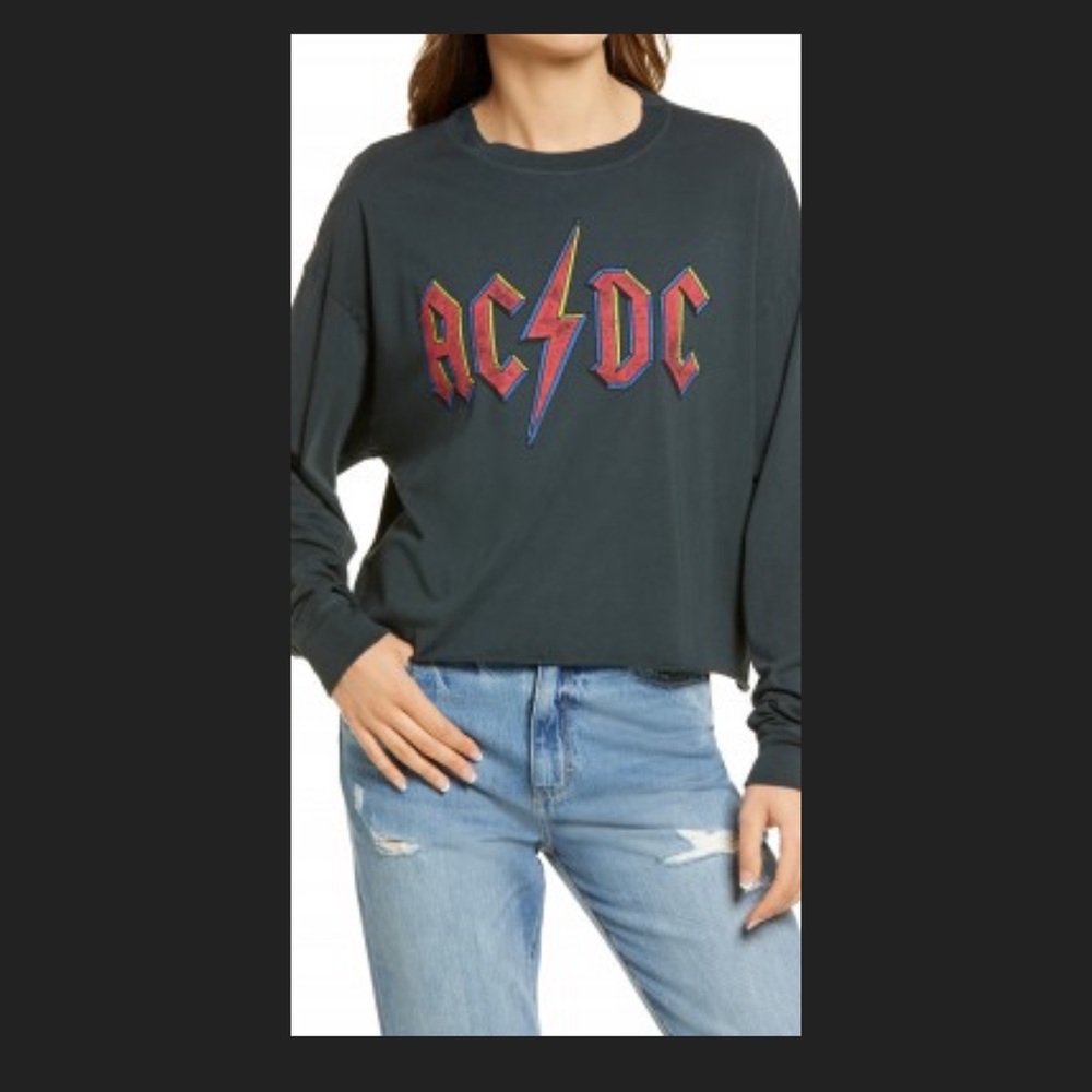 Daydreamer AC/DC black graphic long sleeve. SZ. M. NWT.